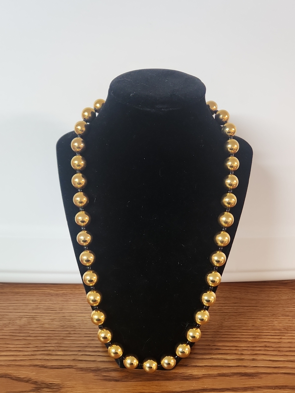 Biagi Signed Gold Bead Necklace